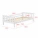  Cama Nuuk para crianças com estrado de ripas e protecção contra quedas 90x168 Branco/ Bege