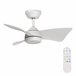 Ventoinha de teto ASHER com pás LED motor DC Branco