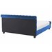Beliani Cama com estrado Veludo AVALLON 192x233 Azul Marino