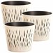 3x plantas redondas de plástico Sandy Round Creme