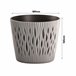 3x plantas redondas de plástico Sandy Round Cinza