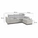Chaise longue reversível com 3 lugares e cama GUSTO cinzento Cinza