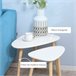 Conjunto de Mesas Auxiliares MDF e Madeira de Pinho HOMCOM 59x39 Branco