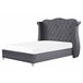 Beliani Cama Veludo AYETTE 205x215 Cinza