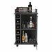 Bar Trolley Dukat, com rodas e porta de vidro 55 Carvalho Cinza