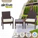 Conjunto de mobiliário de terraço com cadeirões e mesa de rotim Aktive Preto