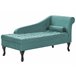 Beliani Chaise longue à direita Veludo PESSAC Azul/ Verde