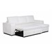 Chaise longue de pele sintética com cama HARRY Branco