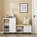 Banco para sapatos com portas de correr FSR116-W SoBuy Branco