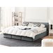 Beliani Cama com armazenamento Veludo BOUSSE 191x219 Bege
