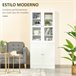 Estante de Livros MDF e Vidro Temperado HOMCOM 76 Branco