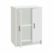 Armário multiuso com 2 portas com efeito madeira Branco