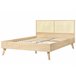 Beliani Cama com estrado Aglomerado de madeira, Rattan/vime MONPAZIER 147x209 Castanho