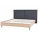 Beliani Cama com estrado Poliéster IZERNORE 207x215 Cinza Escuro