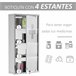 Armário para Remedios Aço 430 inox, porta em vidro temperado Cinza