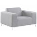 Beliani Conjunto lounge Poliéster ROVIGO Cinza Claro