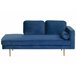 Beliani Chaise longue versão à direita Veludo MIRAMAS Azul Marino