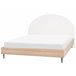 Beliani Cama com estrado Poliéster MILLAY 196x211 Branco/ Bege