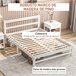 Estrutura de Cama de Casal Madeira de pinho HOMCOM, casa - quarto Branco