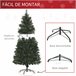 Árvore de Natal PVC, Aço HOMCOM, casa - natal Verde