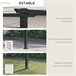 Pérgola de Parede Poliéster e Aço Outsunny Cru