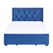 Beliani Cama com armazenamento Veludo LIEVIN 145x217 Azul Marino