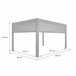 Pérgola bioclimática, alumínio e aço, com toldo 3m + toldo 300x400 Cinza