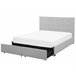 Beliani Cama con cajones Poliéster LA ROCHELLE 193x213 Castanho