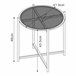 Mesa lateral redonda de metal em vidro temperado Lier [en.casa] Preto