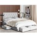 Beliani Cama com armazenamento Veludo LIEVIN 165x217 Azul Marino