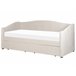Beliani Cama com armazenamento Poliéster VITTEL 214x98 Bege