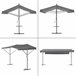 Toldo de pé Selenizza impermeável com manivela manual 600x300 Cinza Escuro
