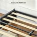 Estrutura Cama de Casal Poliéster e Placa Multicamada HOMCOM Cinza