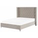 Beliani Cama Terciopelo LUBBON 209x215 Cinza Claro