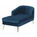 Beliani Chaise longue à direita Veludo ALLIER Azul Marino