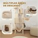 Arranhador para Gatos Aglomerado e Sisal PawHut Bege