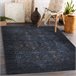 ANDRE 1058 Tapete Ornamento vintage antiderrapante 80x150 Preto