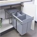Caixote do lixo extraível Froland capacidade 2 x 10 L + 1 x 20 L Cinza