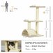 Arranhador para Gatos Aglomerado, Sisal e Poliéster PawHut Cru