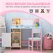 Mesa e Cadeira Infantil MDF e Madeira de Pinho HOMCOM 90x45 Rosa