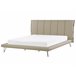 Beliani Cama com estrado Pele sintética BETIN 220x230 Areia