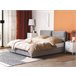 Beliani Cama baú Veludo BATILLY 174x224 Cinza
