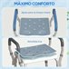 Banco de Duche Alumínio, HDPE e EVA HOMCOM, casa - casa de banho Cinza