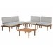Beliani Conjunto de jardín Madera de acacia con certificado FSC® FRASCATI Cinza Claro