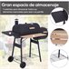 Barbecue a Carvão Aço laminado a frio e madeira Outsunny Preto