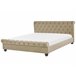 Beliani Cama com estrado Veludo AVALLON 192x233 Bege