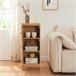 Armário lateral Ypäjä com 3 portas Bambu 82 x 33 x 27 cm Natural