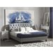 Beliani Cama com estrado Poliéster BORDEAUX 149x221 Cinza Claro