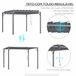 Pérgola de Exterior alumínio, aço, poliéster Outsunny Cinza