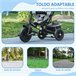 Triciclo para Bebés Metal, plástico e tecido de poliéster HOMCOM Cinza